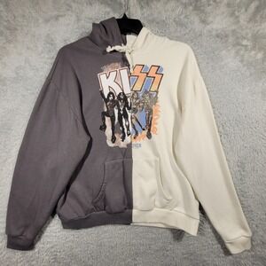 The Vinyl Icons KISS Destroyer Split Hoodie Mens Large Graphic Rock Band